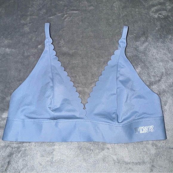 Victoria’s Secret PINK Bonded Bralette Size Small Blue - Picture 1 of 7